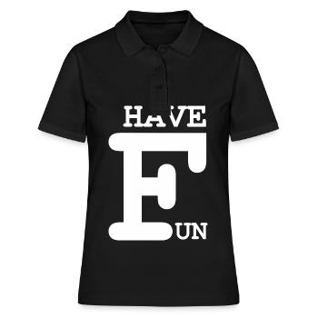 Have Fun - Frauen Polo Shirt - Schwarz - Vorne - Ailine (174cm)