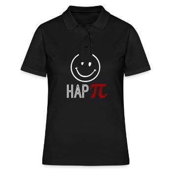tee shirt maths heureux pi math pi - Polo Femme - noir - Devant - Ailine (174cm)