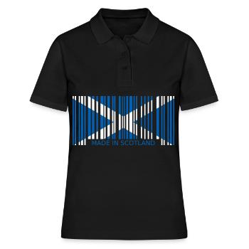 Ecosse Code à barres made in Drapeau Blason - Polo Femme - noir - Devant - Ailine (174cm)