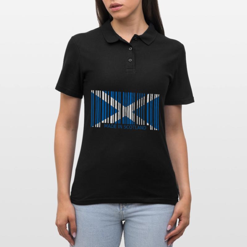 Ecosse Code à barres made in Drapeau Blason Polo Femme