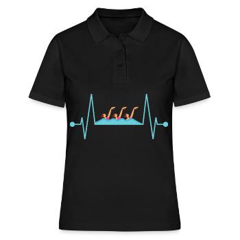 Synchronschwimmen Herzschlag - Frauen Polo Shirt - Schwarz - Vorne - Ailine (174cm)