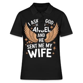 Frau Ehefrau Partnerin Familie Verheiratet - Frauen Polo Shirt - Schwarz - Vorne - Ailine (174cm)