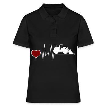 Chargeuse sur pneus Battement de cœur - Polo Femme - noir - Devant - Ailine (174cm)