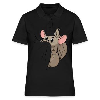 Cadeau mignon d'amant d'animal familier de hamster Chinchilla - Polo Femme - noir - Devant - Ailine (174cm)