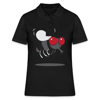 Crazy Housefly Fliege Insekt lustiges Design - Frauen Polo Shirt - Schwarz - Vorne - Ailine (174cm)