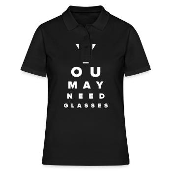 Opticien visuel Optométriste Opticien ophtalmologiste - Polo Femme - noir - Devant - Ailine (174cm)