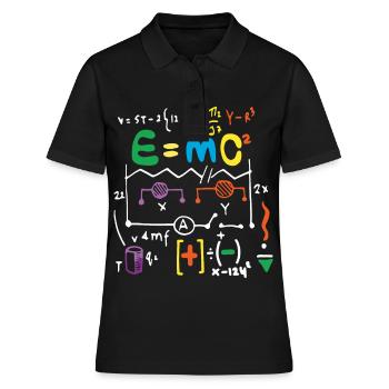 Physik Relativitätstheorie Formel - Frauen Polo Shirt - Schwarz - Vorne - Ailine (174cm)