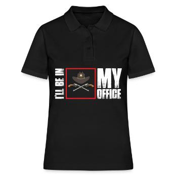 Sheriff Revolver Sheriffstern im Büro - Frauen Polo Shirt - Schwarz - Vorne - Ailine (174cm)