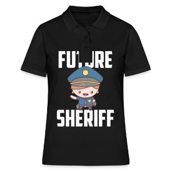 Zukünftiger Sheriff mit Junior Sheriffstern - Frauen Polo Shirt - Schwarz - Vorne - Ailine (174cm)