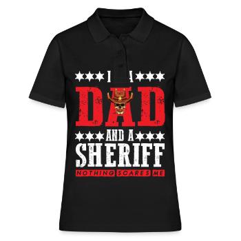 Sheriff Dad furchtlos mit Sheriffstern - Frauen Polo Shirt - Schwarz - Vorne - Ailine (174cm)