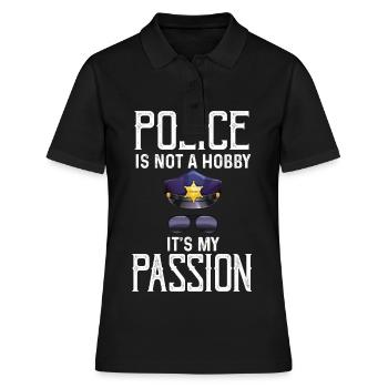 Insigne de shérif de la passion de la police - Polo Femme - noir - Devant - Ailine (174cm)