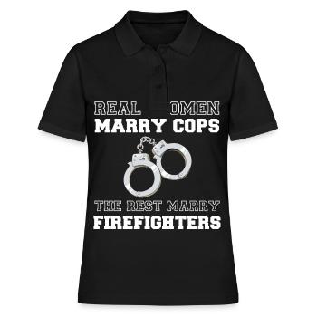 Frauen heiraten Cops Handschellen Polizei - Frauen Polo Shirt - Schwarz - Vorne - Ailine (174cm)