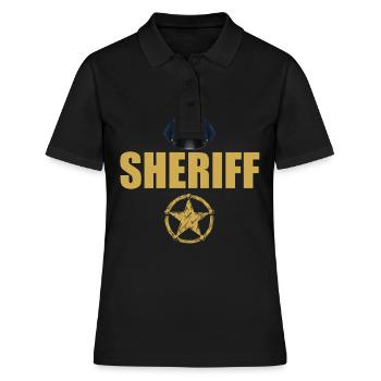 Sheriff Polizei Sheriffstern Abzeichen - Frauen Polo Shirt - Schwarz - Vorne - Ailine (174cm)