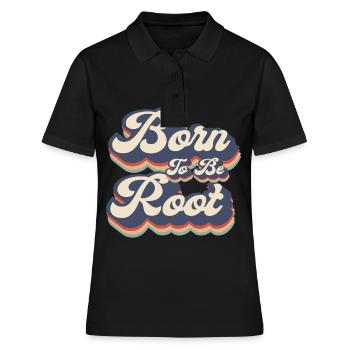 Linux Retro Born To Be Root pour les nerds - Polo Femme - noir - Devant - Ailine (174cm)
