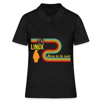 Né pour être Root Linux Nerd Geek Coding - Polo Femme - noir - Devant - Ailine (174cm)