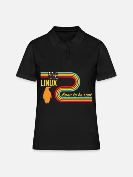 Né pour être Root Linux Nerd Geek Coding - Polo Femme - noir