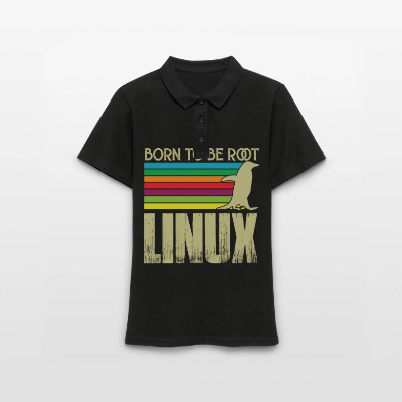 Linux Né pour être root Admin Linux Polo Femme