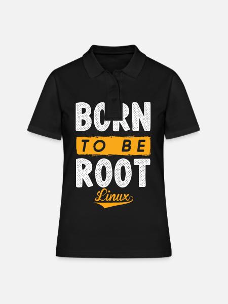 Linux né pour être Root Penguin Nerd Geek - Polo Femme - noir