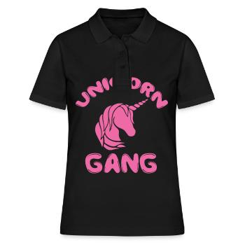 Unicorn Gang dans Pink rosa Einhorn - Polo Femme - noir - Devant - Ailine (174cm)