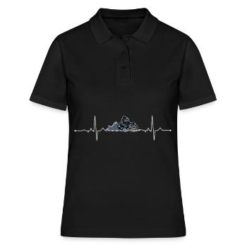 Moto Heartbeat Motocross Tout-Terrain - Polo Femme - noir - Devant - Ailine (174cm)