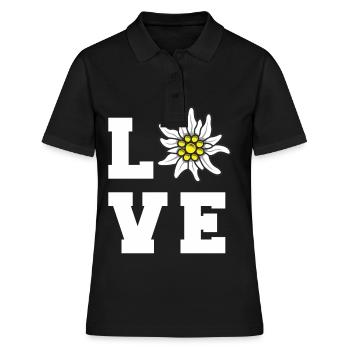 Edelweiss LOVE Alpes Alpes-Edelweiss Randonnée - Polo Femme - noir - Devant - Ailine (174cm)