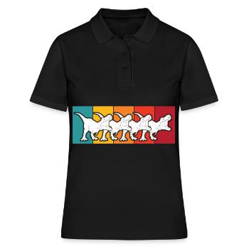 T-Rex Retro Dinos Dinosaures du Crétacé - Polo Femme - noir - Devant - Ailine (174cm)
