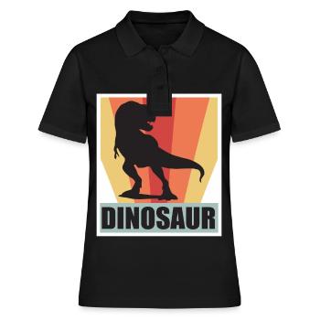 Dinosaure Rétro T-Rex Dino Crétacé - Polo Femme - noir - Devant - Ailine (174cm)