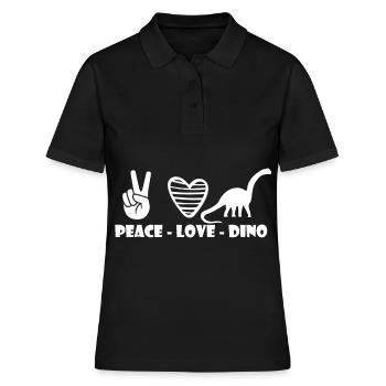Peace Love et Dinos Dinosaures du Crétacé - Polo Femme - noir - Devant - Ailine (174cm)