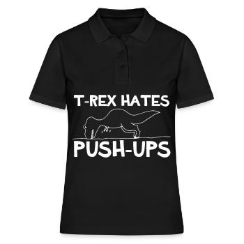 T-Rex Push-Ups Dinosaures du Crétacé Dino - Polo Femme - noir - Devant - Ailine (174cm)