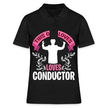 Girl loves conductor conducting with baton - Women's Polo Shirt - black - Front - Ailine (174cm)