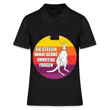 Känguru Retro Beuteltiere Australien - Frauen Polo Shirt - Schwarz - Vorne - Ailine (174cm)