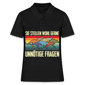 Känguru Unnötige Fragen Australien Retro Fauna - Frauen Polo Shirt - Schwarz - Vorne - Ailine (174cm)