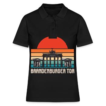 Brandenburger Tor Sunrise Berlin Deutschland - Frauen Polo Shirt - Schwarz - Vorne - Ailine (174cm)