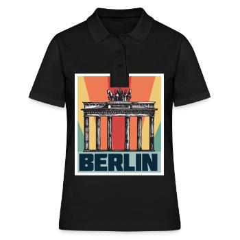 Berlin Antique Porte de Brandebourg Allemagne - Polo Femme - noir - Devant - Ailine (174cm)