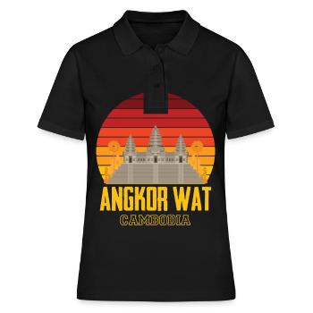 Angkor Wat Cambodge Temple Asie - Polo Femme - noir - Devant - Ailine (174cm)