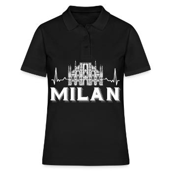 Mailänder Dom Mailand Herzschlag Domkirche - Frauen Polo Shirt - Schwarz - Vorne - Ailine (174cm)