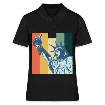 Freiheitsstatue NYC Big Apple New York Liberty - Frauen Polo Shirt - Schwarz - Vorne - Ailine (174cm)