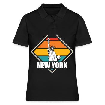 New York Freiheitsstatue Big Apple NYC Liberty - Frauen Polo Shirt - Schwarz - Vorne - Ailine (174cm)