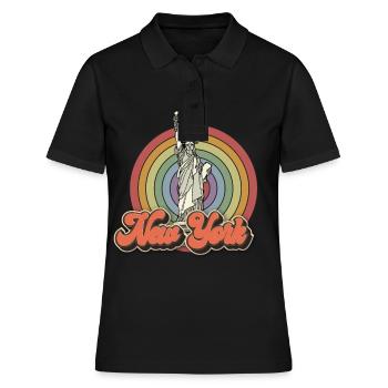 Big Apple Freiheitsstatue New York NYC - Frauen Polo Shirt - Schwarz - Vorne - Ailine (174cm)