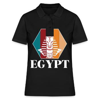 Anubis Ägypten Sphinx Gizeh Pyramide - Frauen Polo Shirt - Schwarz - Vorne - Ailine (174cm)