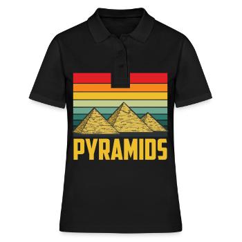 Pyramide Ägypten Sphinx Gizeh Anubis - Frauen Polo Shirt - Schwarz - Vorne - Ailine (174cm)