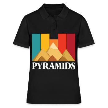 Pyramiden Gizeh Ägypten Retro Sphinx - Frauen Polo Shirt - Schwarz - Vorne - Ailine (174cm)