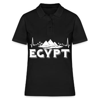 Ägypten Pyramiden Herzschlag Pharao Sphinx - Frauen Polo Shirt - Schwarz - Vorne - Ailine (174cm)