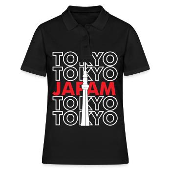 Tokyo Tower Japan Asien - Frauen Polo Shirt - Schwarz - Vorne - Ailine (174cm)