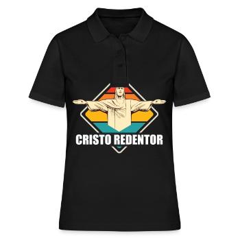 Cristo Redentor Statue du Christ Rédempteur Rio Brésil - Polo Femme - noir - Devant - Ailine (174cm)