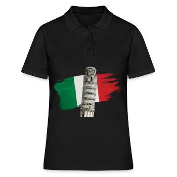 Italien schiefer Turm von Pisa - Frauen Polo Shirt - Schwarz - Vorne - Ailine (174cm)
