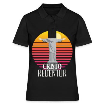 Cristo Redentor Statue du Christ Rédempteur Église de Rio - Polo Femme - noir - Devant - Ailine (174cm)