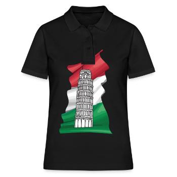 Schiefer Turm von Pisa Italien Toskana Florenz - Frauen Polo Shirt - Schwarz - Vorne - Ailine (174cm)