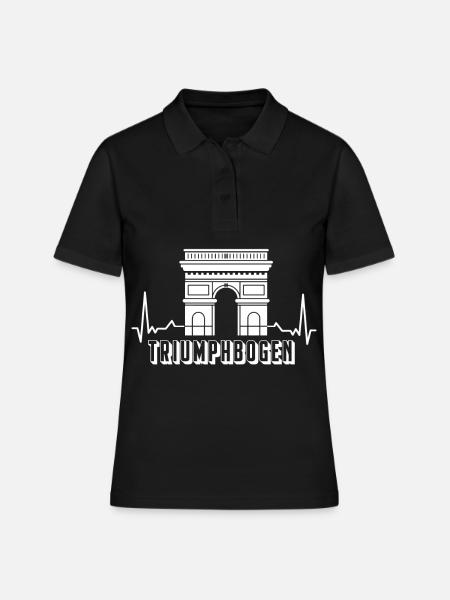 Arc de Triomphe Heartbeat Paris France - Polo Femme - noir