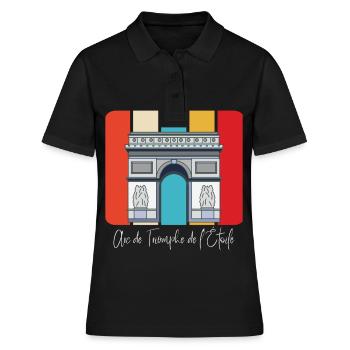 Paris Arc de Triumphe Frankreich Triumphbogen - Frauen Polo Shirt - Schwarz - Vorne - Ailine (174cm)